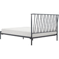 Black Queen Modern Bedframe with Curved Metal Headboard V2040