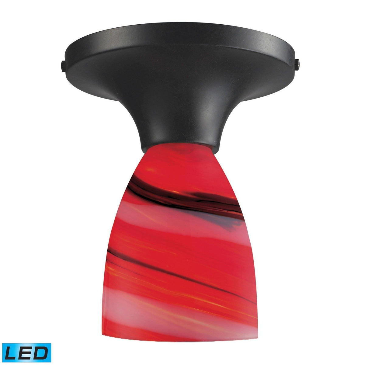 1-Light Semi-Flush Dark Rust Candy Glass O5870