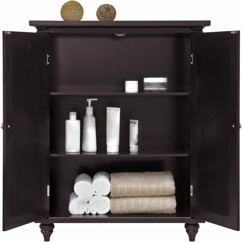 Freestanding Floor Cabinet with 2 Doors and 2 Adjustable Shelves Y614168