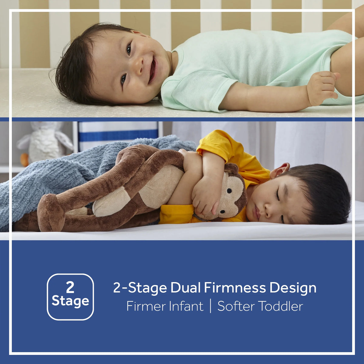 2-Stage Antibacterial Baby Crib & Toddler Mattress B2284