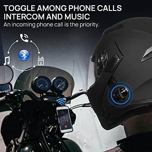 Bluetooth Modular Flip up Full Face Motorcycle Helmet with Dual Visor W20919