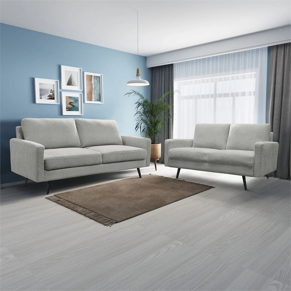 Gray Upholstered Fabric Sofa J8051