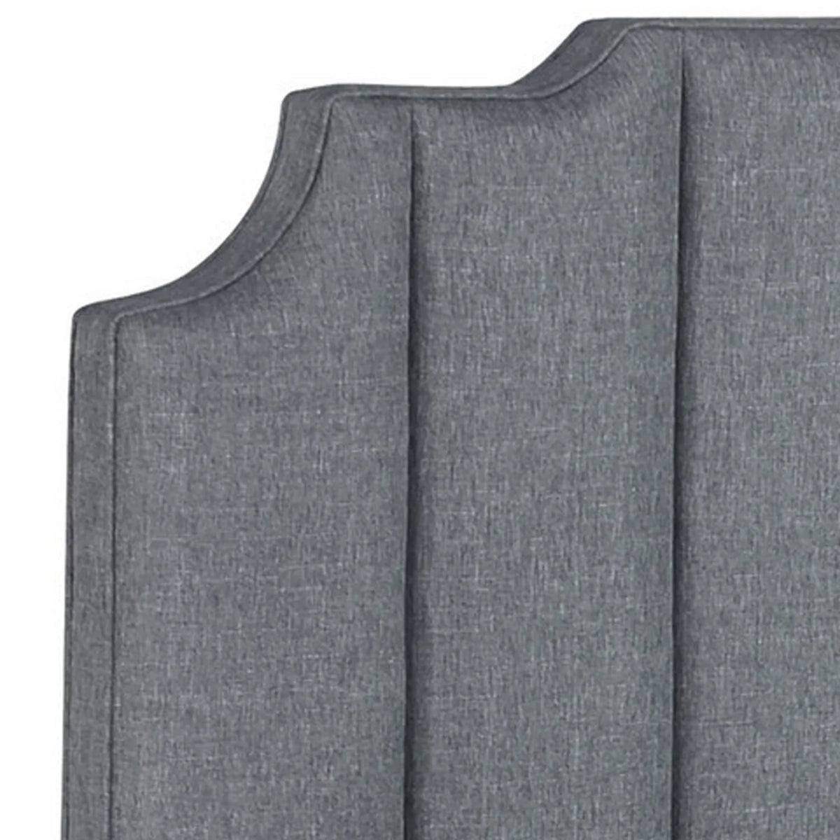 Light Gray & Black Upholstery King Size Panel Bed B7014