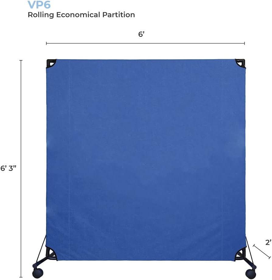 Beige 6' x 6' Canvas Rolling Room Divider G358601