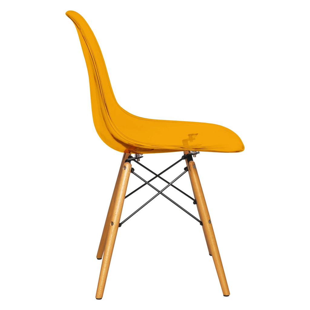 Transparent Orange Molded Side Chair Set of 2 J2773