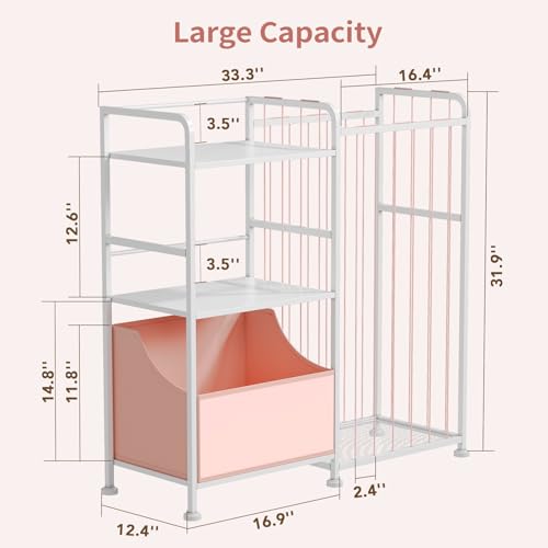 2-Tier White Stuffed Animal Storage Bookshelf with Toy Organizer Q937