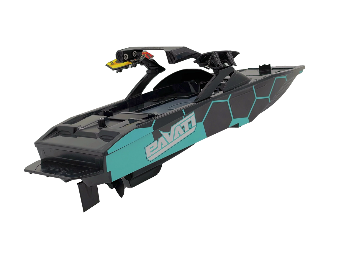 1:18 Electric Blue and Black Remote Control Wakeboard Boat A83615