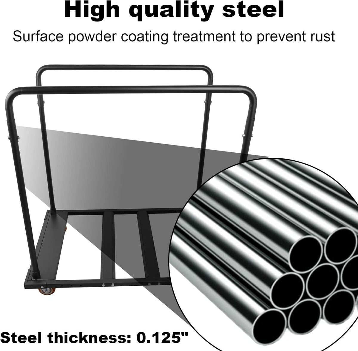 Folding Table Cart 60 Round Heavy Duty Black N61678