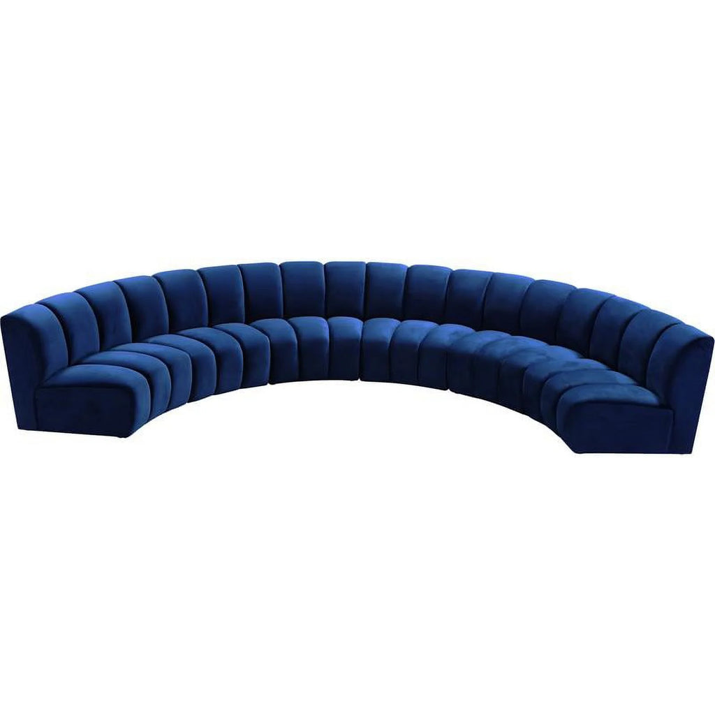 Navy Velvet 6-Piece Modular Sectional Sofa H731