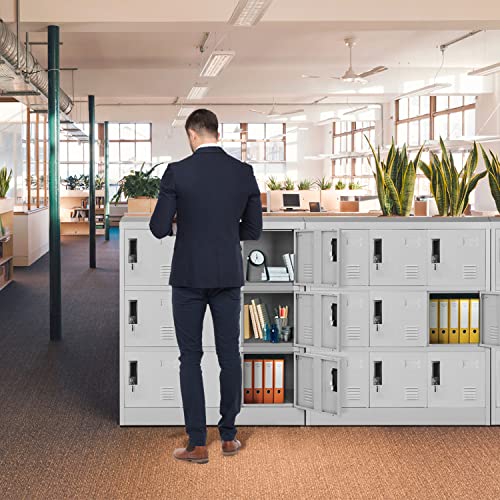 9 Door Black Steel Storage Locker with Lock I988584