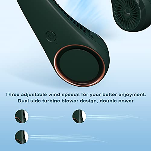 Portable Rechargeable Bladeless Neck Fan 3 Speed 4000 mAh White B501
