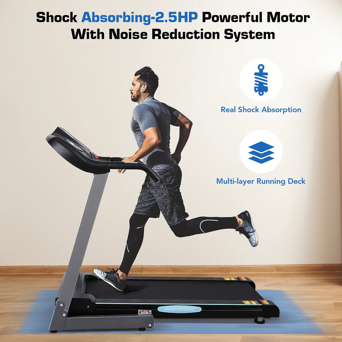 Folding Treadmill with 12% Auto Incline, 2.5 HP Motor W299381