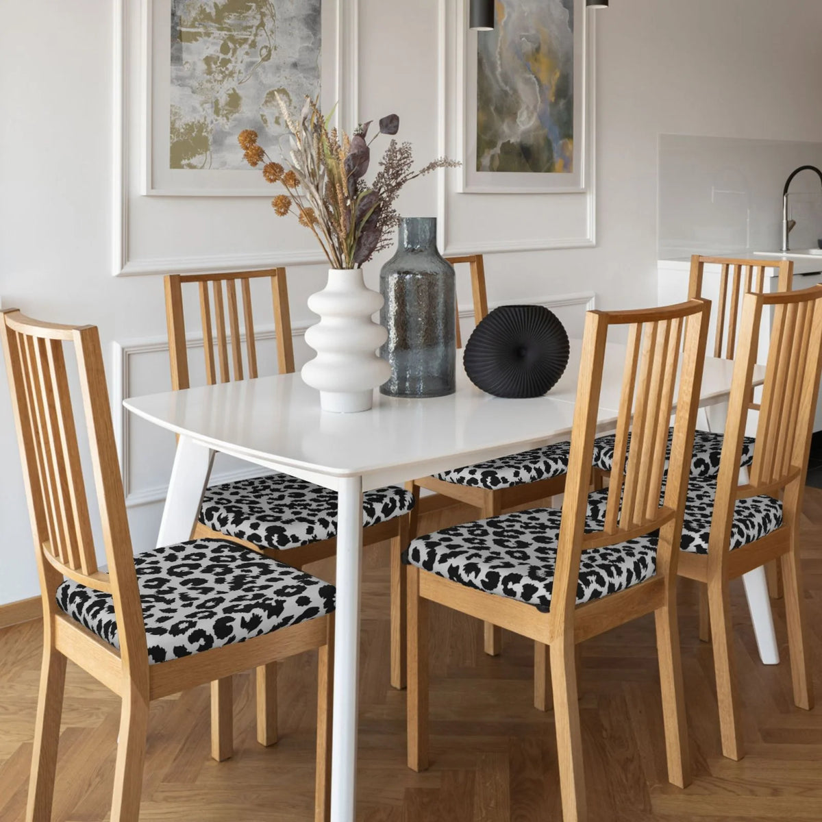 Leopard Print Dining Chair Seat Covers R987303