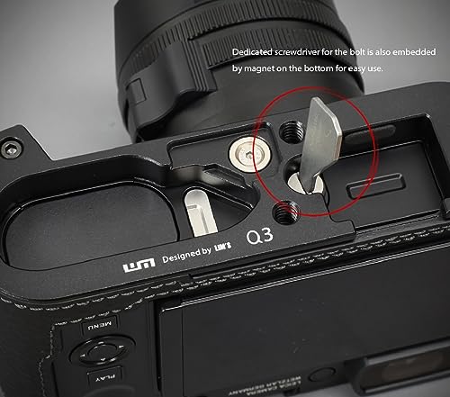 Black Leather Camera Half Case with Metal Grip Y5308