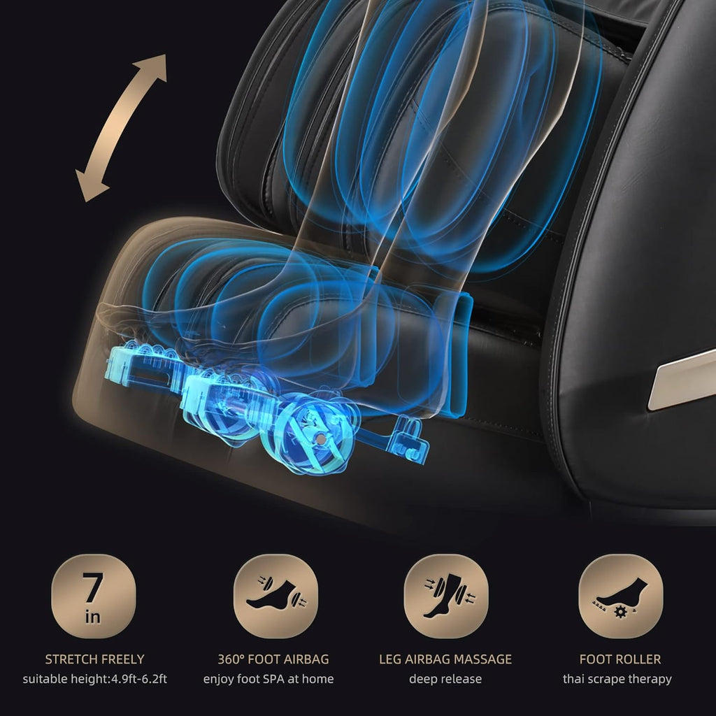 Black Full Body Zero Gravity Heated Shiatsu Massage Chair U958