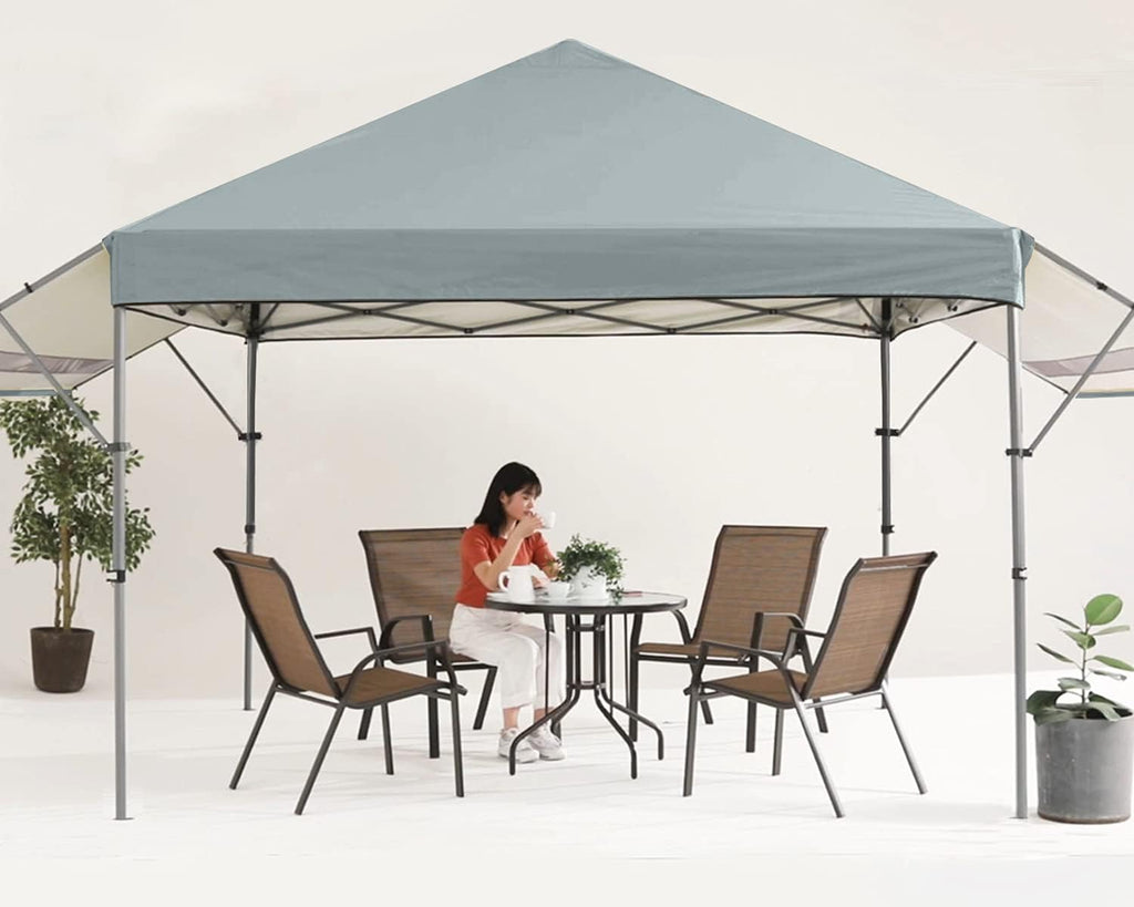 10x10 Pop-up Canopy Tent with Double Awnings Dark Gray T5285