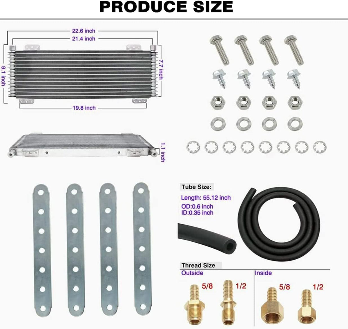 Heavy Duty Transmission Oil Cooler with Mounting Hardware I42276