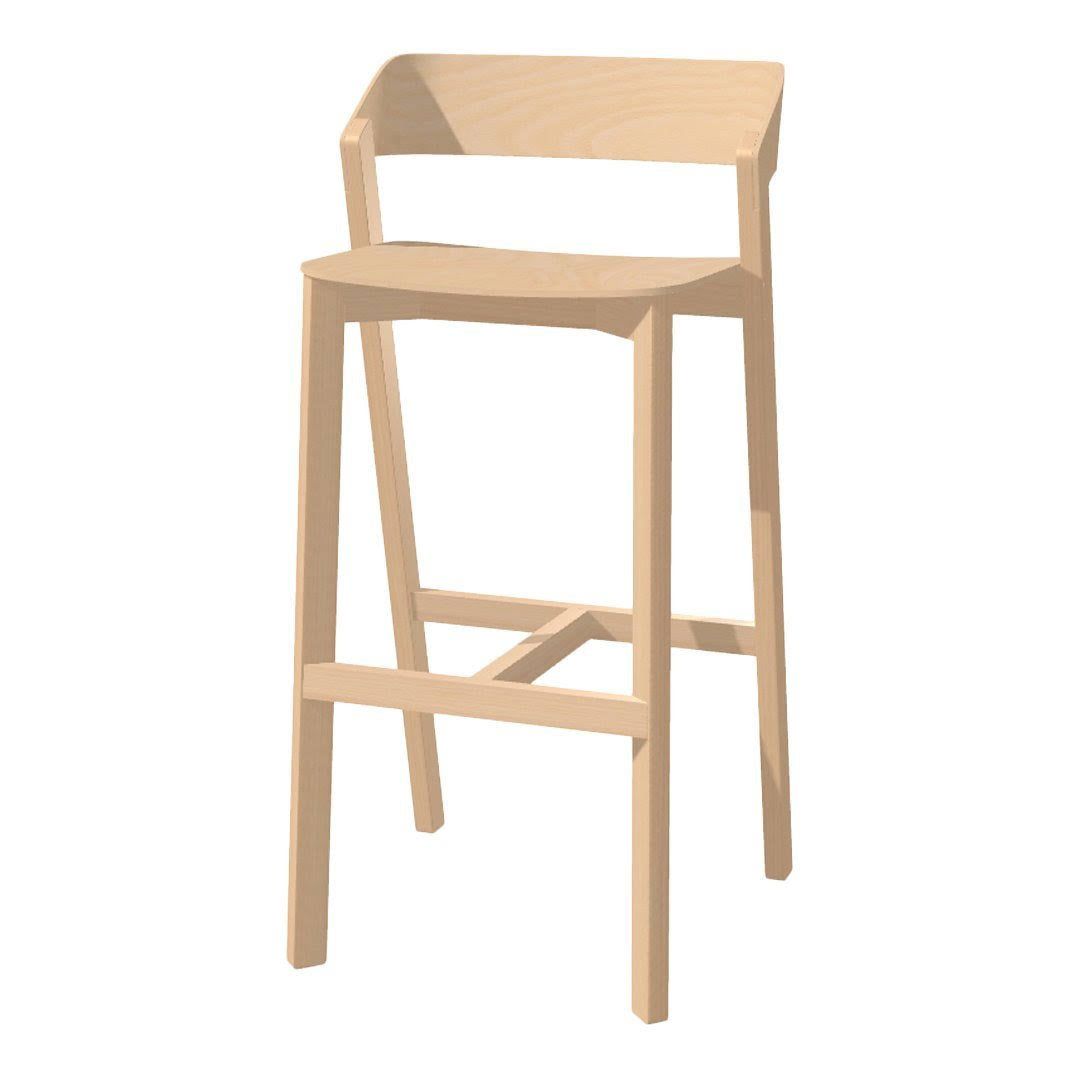 Barstool Beech Frame 30.7x22 Q4052