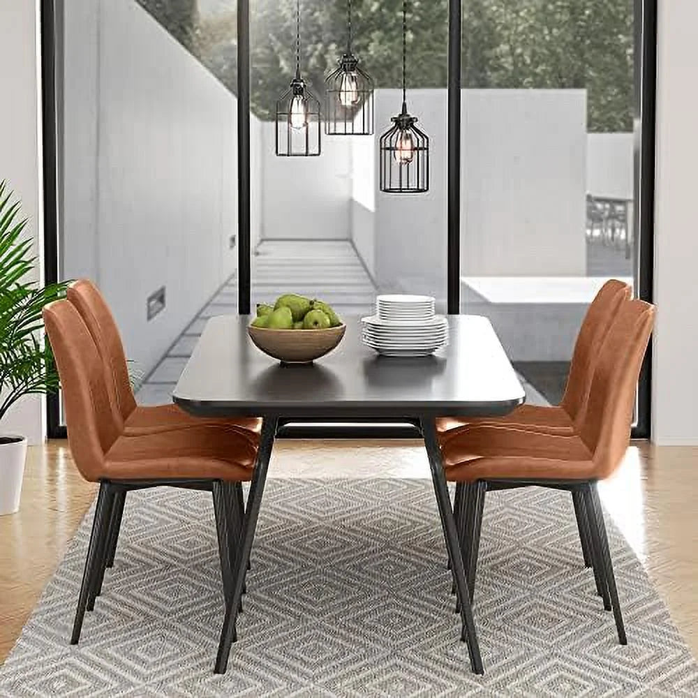 Faux Leather Dining Chairs Set of 2 Metal Legs C888613