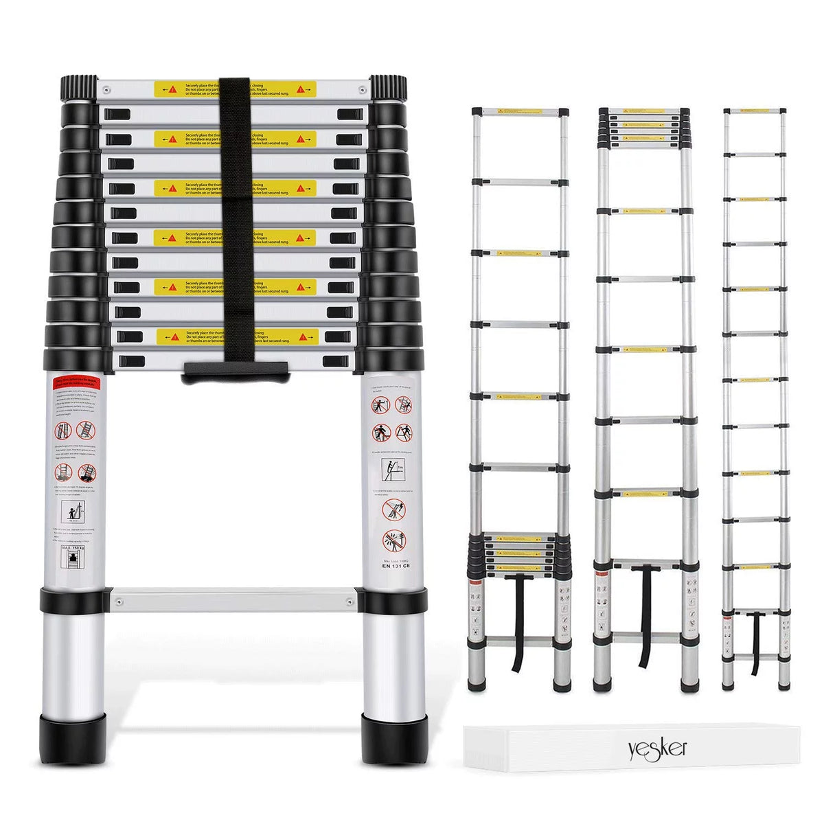 12.5ft Aluminum Telescoping Ladder 330 lb B217