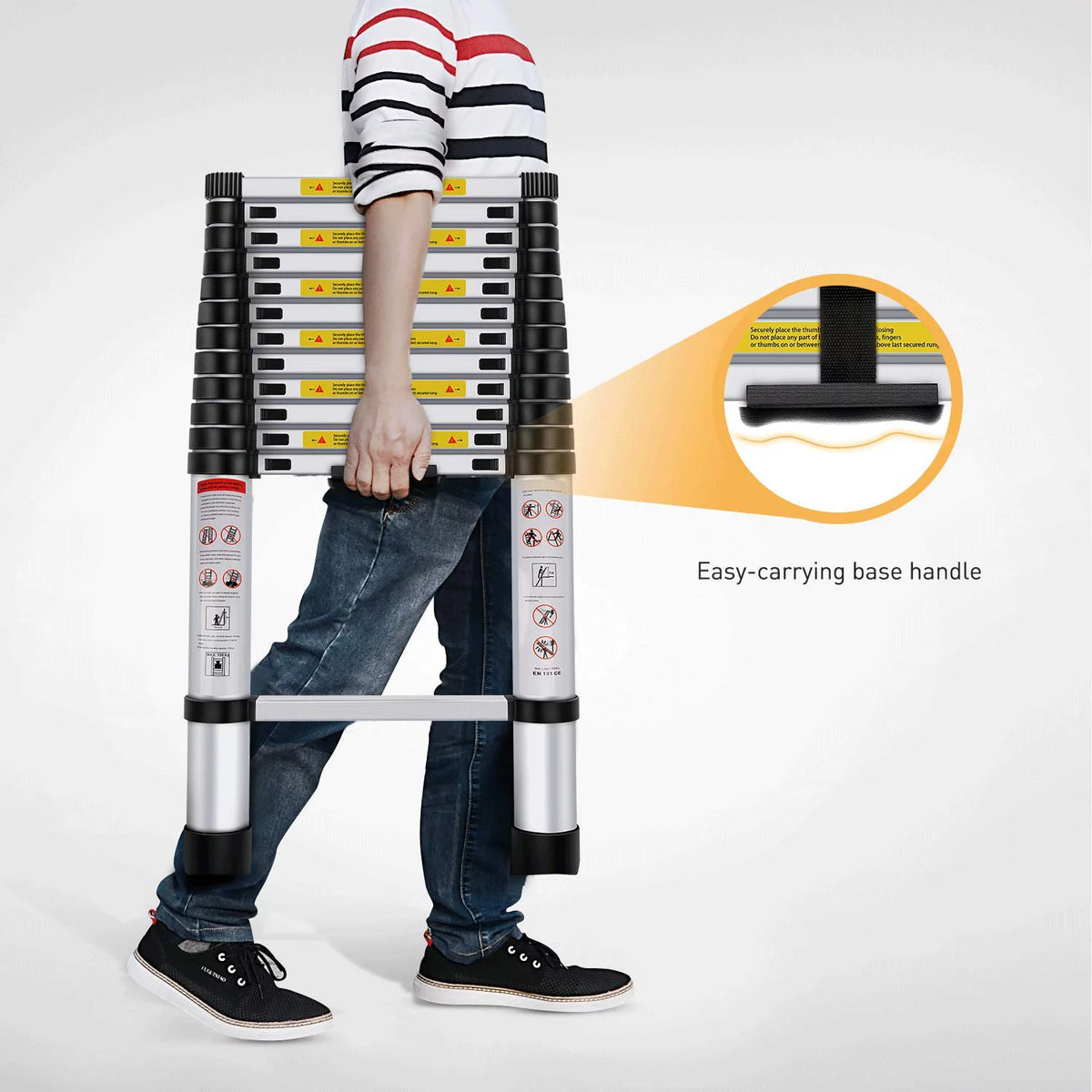12.5ft Aluminum Telescoping Ladder 330 lb B217