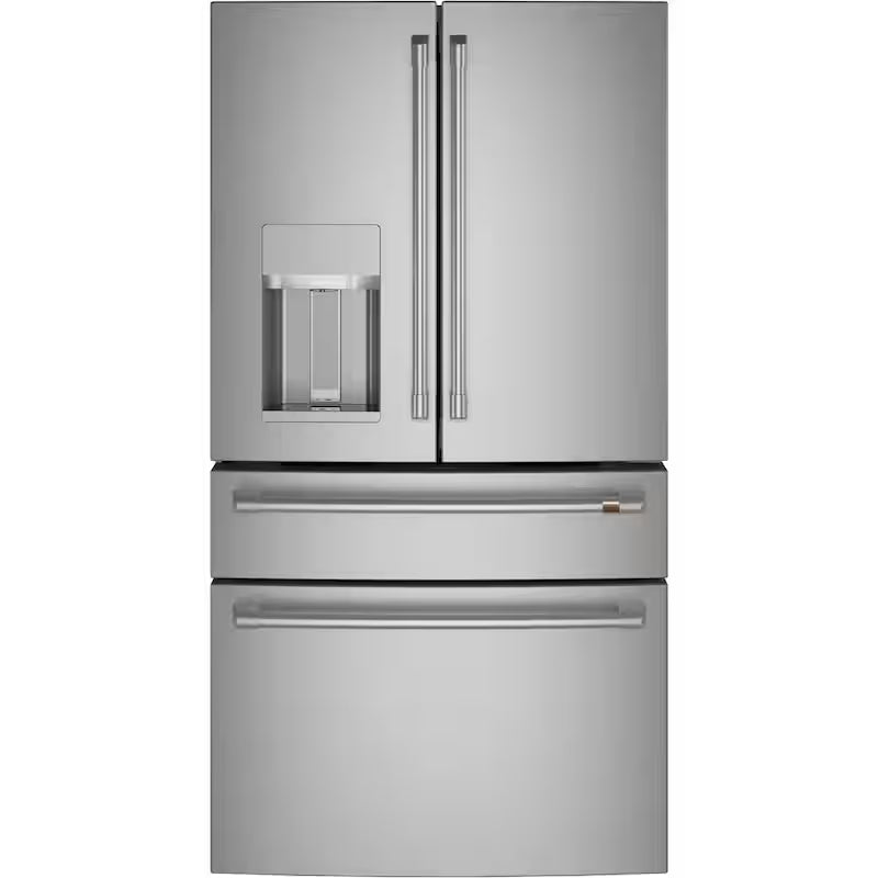 4 Door French Door Refrigerator with Convertible Middle Drawer Stainless Steel Y954