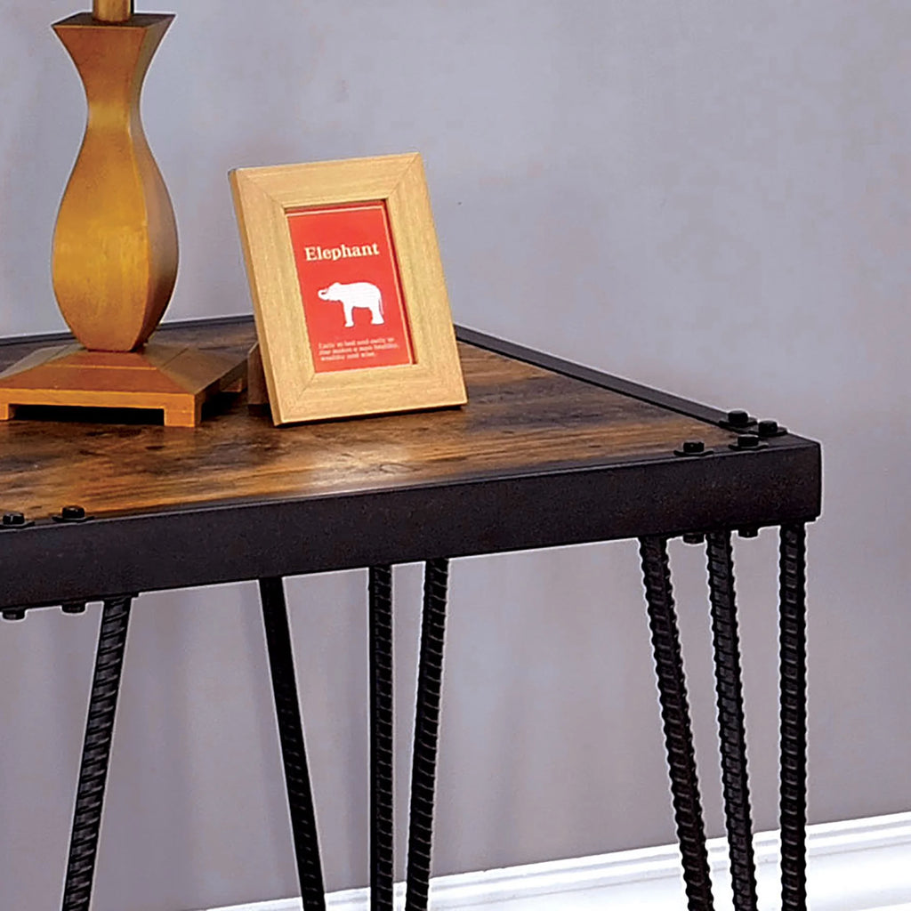 Black Metal Square End Table N557