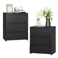 Black 3 Drawer Nightstand Set of 2 G708