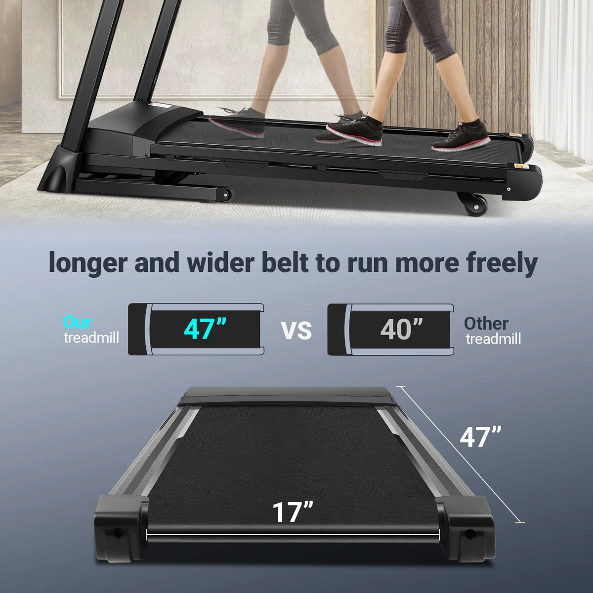Auto Incline Treadmill with Bluetooth Speaker and LCD Display F587