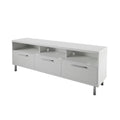 White Contemporary TV Stand with 3 Storage Drawers U878