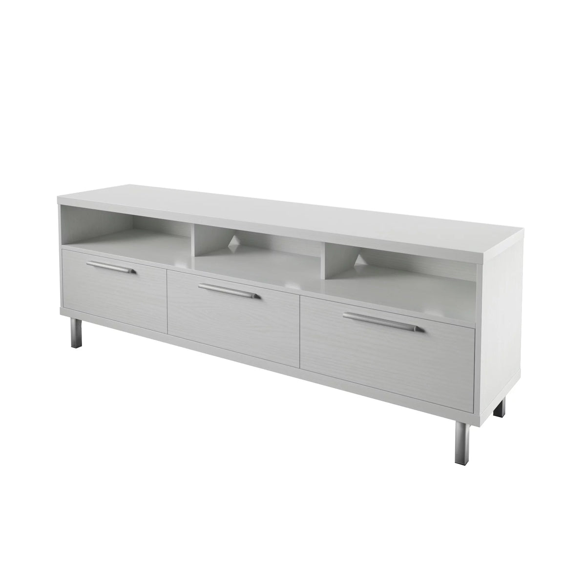 White Contemporary TV Stand with 3 Storage Drawers U878