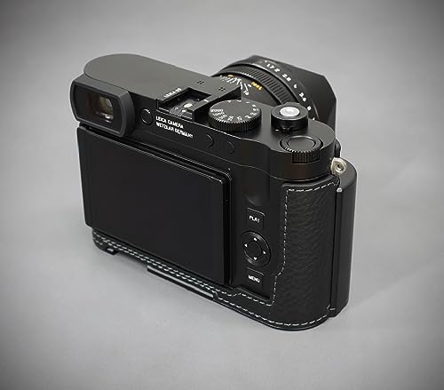 Black Leather Camera Half Case with Metal Grip Y5308