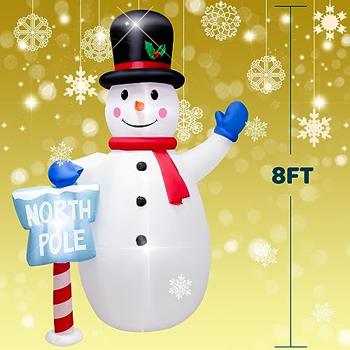 8 Foot Inflatable Snowman Penguin Decoration with LED Lights Q28004