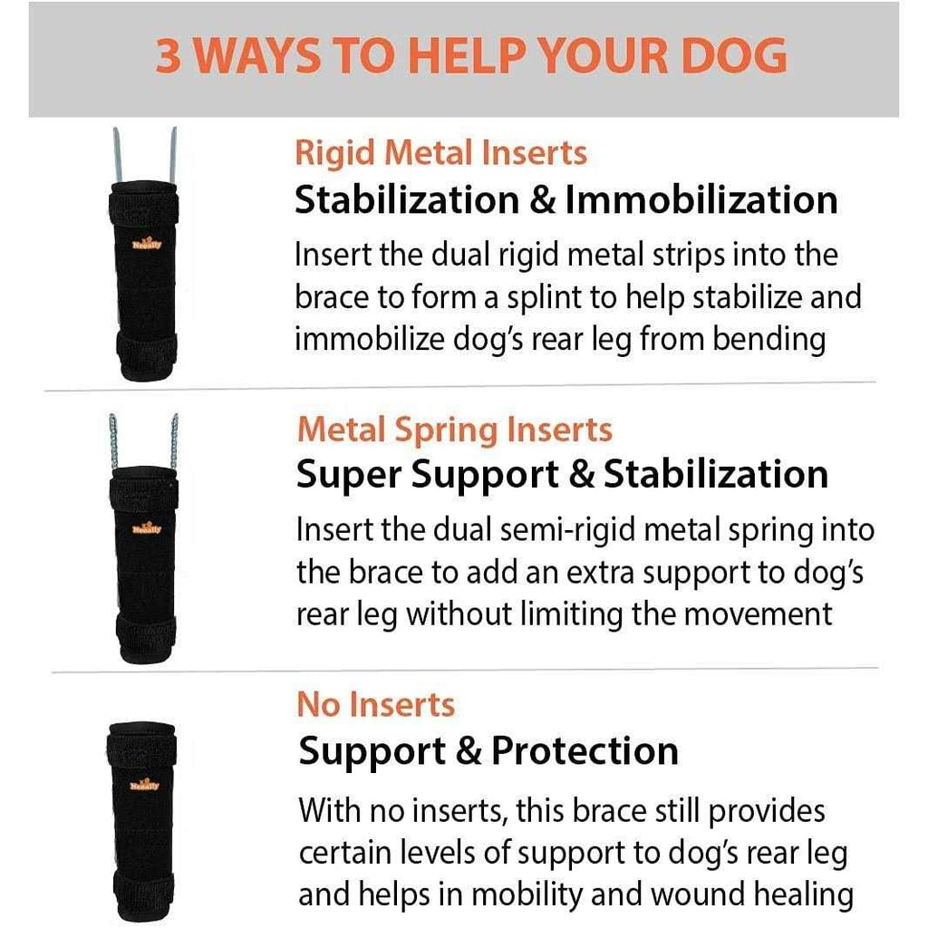 3-in-1 Long Rear Leg Support Dog Splint Braces O3045
