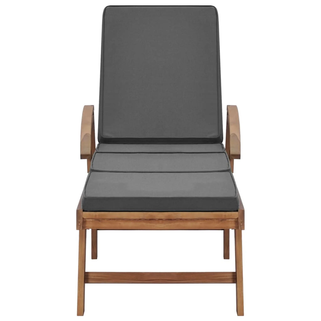 Adjustable Teak Wood Chaise Lounge Chair with Wheels C65918
