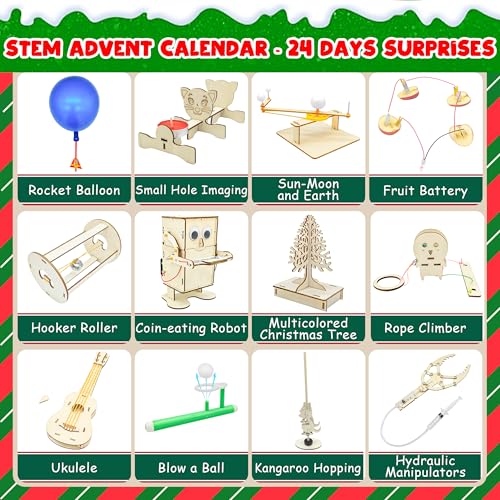 Wooden STEM Projects Kit Advent Calendar L5492