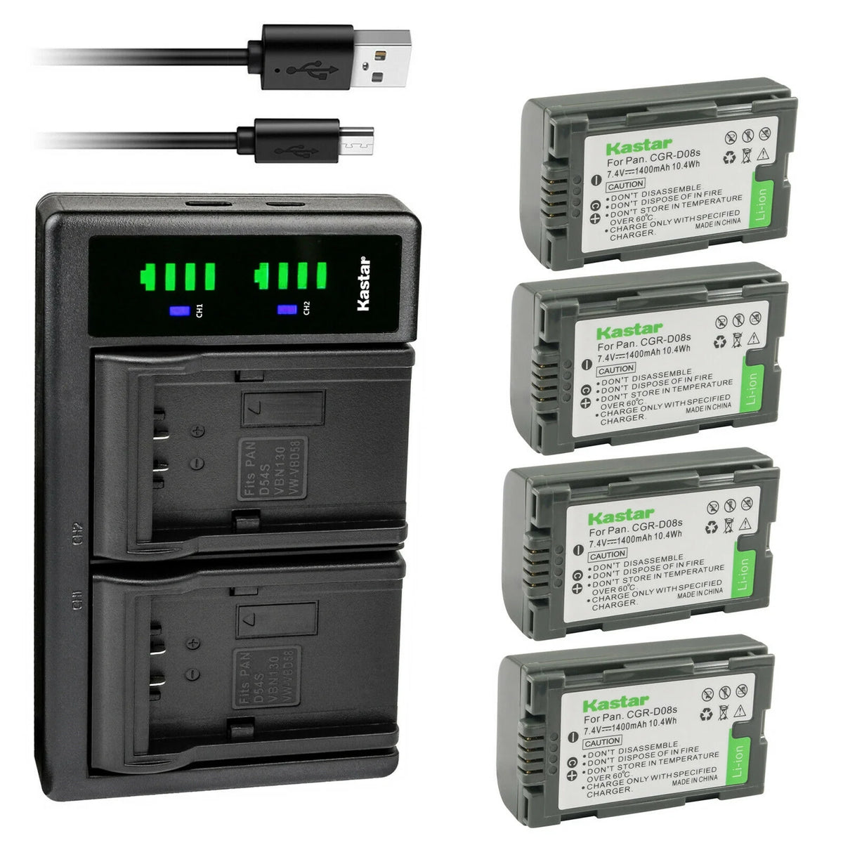 4-Pack Battery and USB Charger I4676