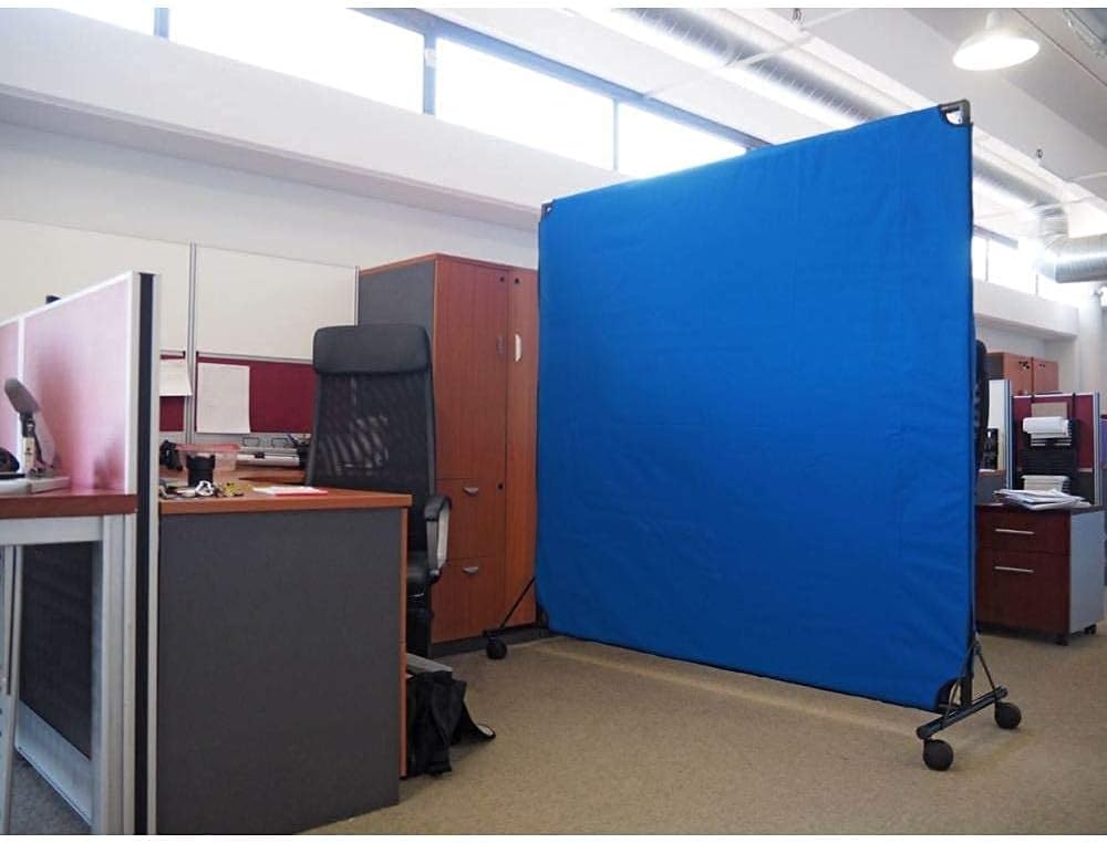Beige 6' x 6' Canvas Rolling Room Divider G358601