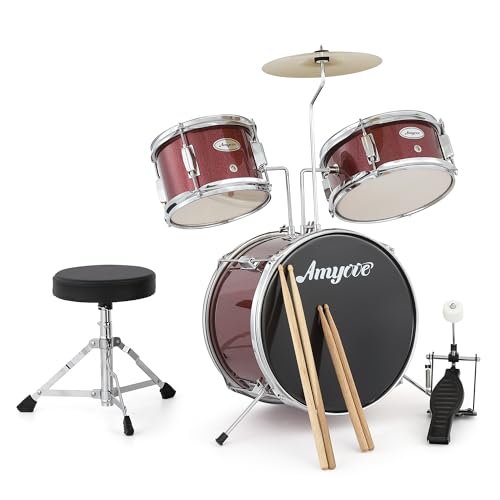 Black 3-Piece Drum Set with Stool H99349