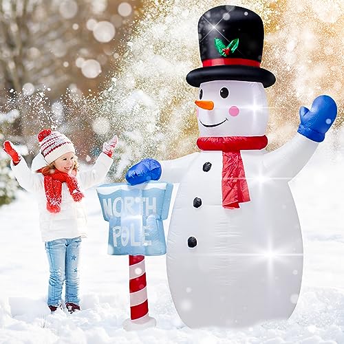 8 Foot Inflatable Snowman Penguin Decoration with LED Lights Q28004