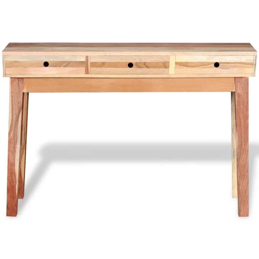 Console Table with 3 Storage Drawers Reclaimed Wood W8269