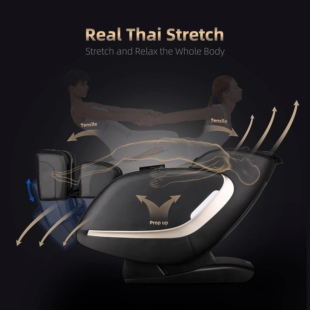Black Full Body Zero Gravity Heated Shiatsu Massage Chair U958
