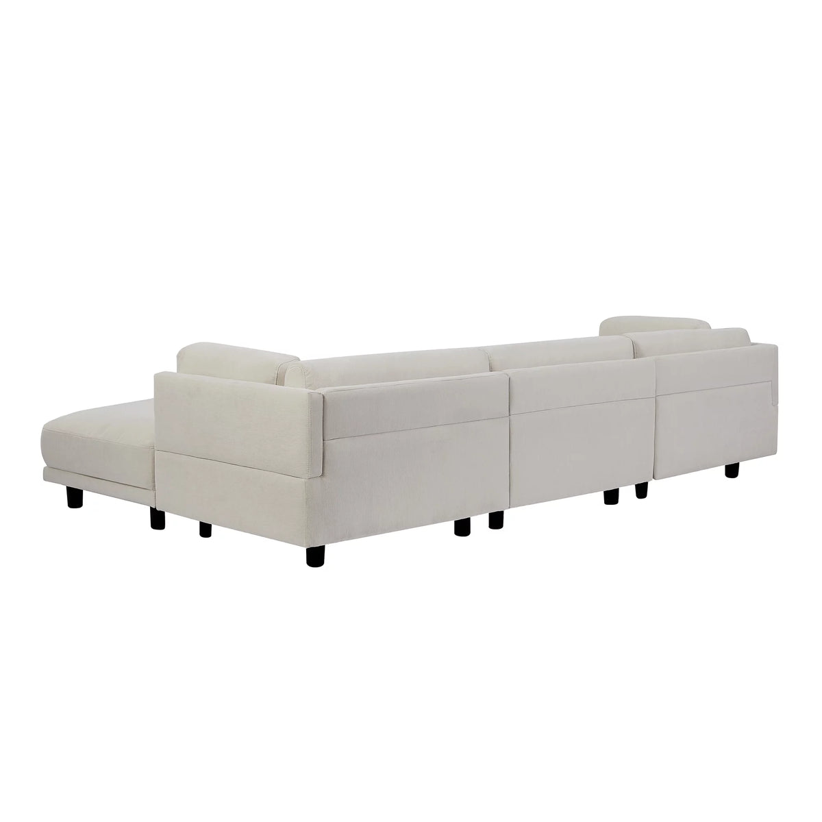 Oversized Convertible Sectional Sofa L Shaped Couch with Reversible Chaise Beige B743017