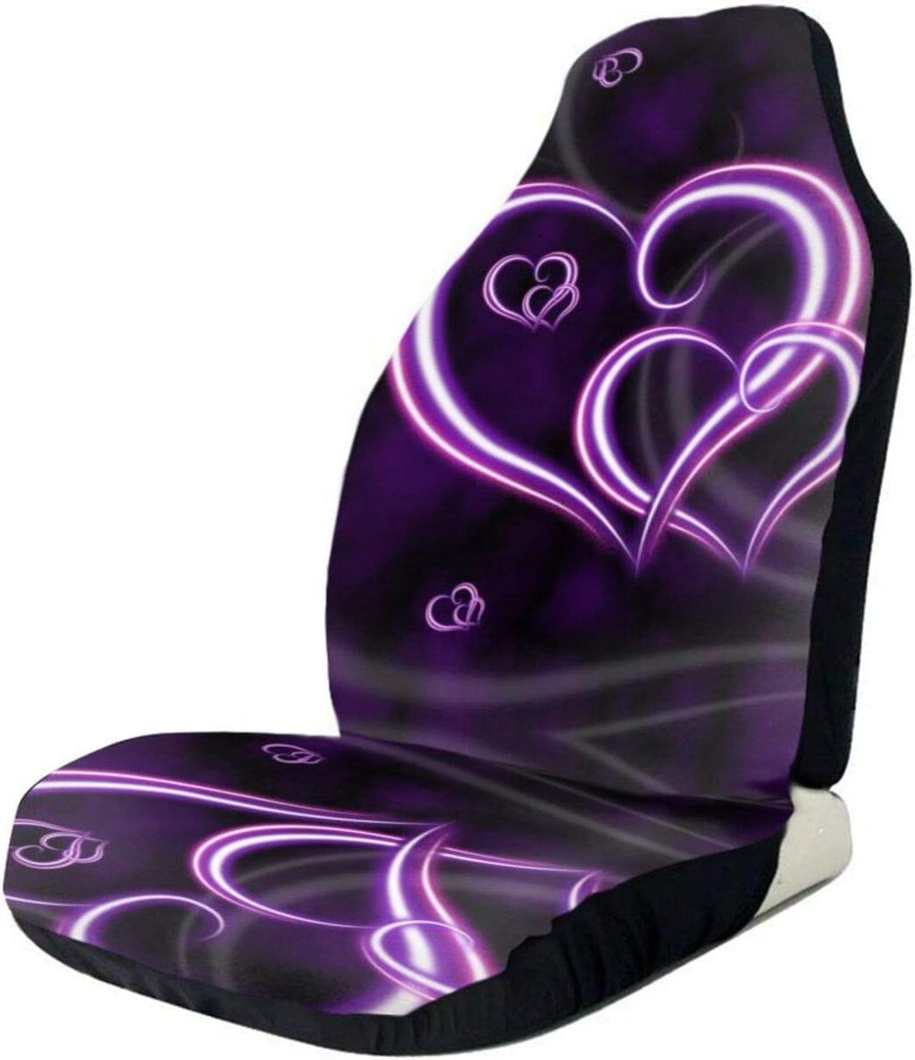 Purple Hearts Printed Car Seat Covers P426