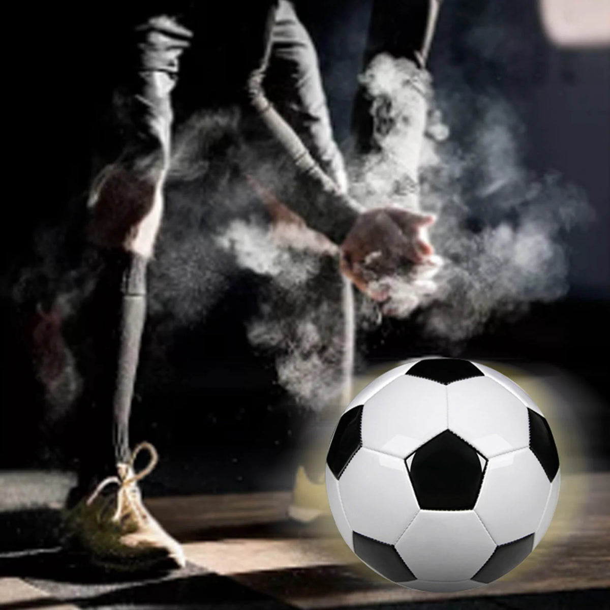 Size 5 PU Leather Black White Soccer Balls U356