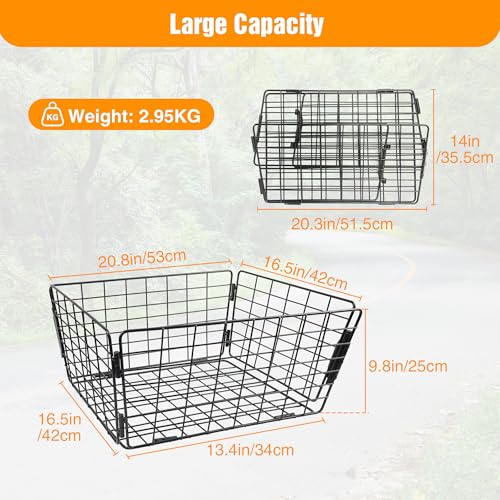 Folding Large Capacity Steel Tricycle Basket V6270