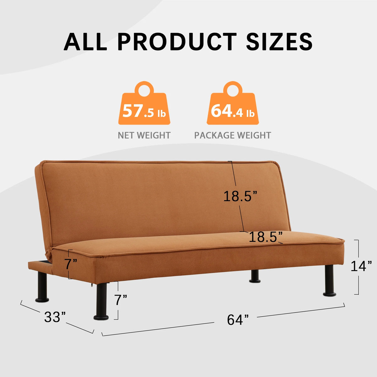 Flannel Convertible Sleeper Futon Sofa Bed L1725