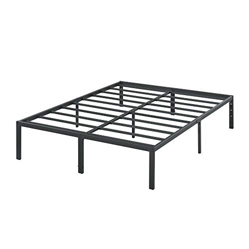 18 Inch Heavy Duty Steel Slat Anti-Slip Platform Bed Frame, Black, Full Size V4250