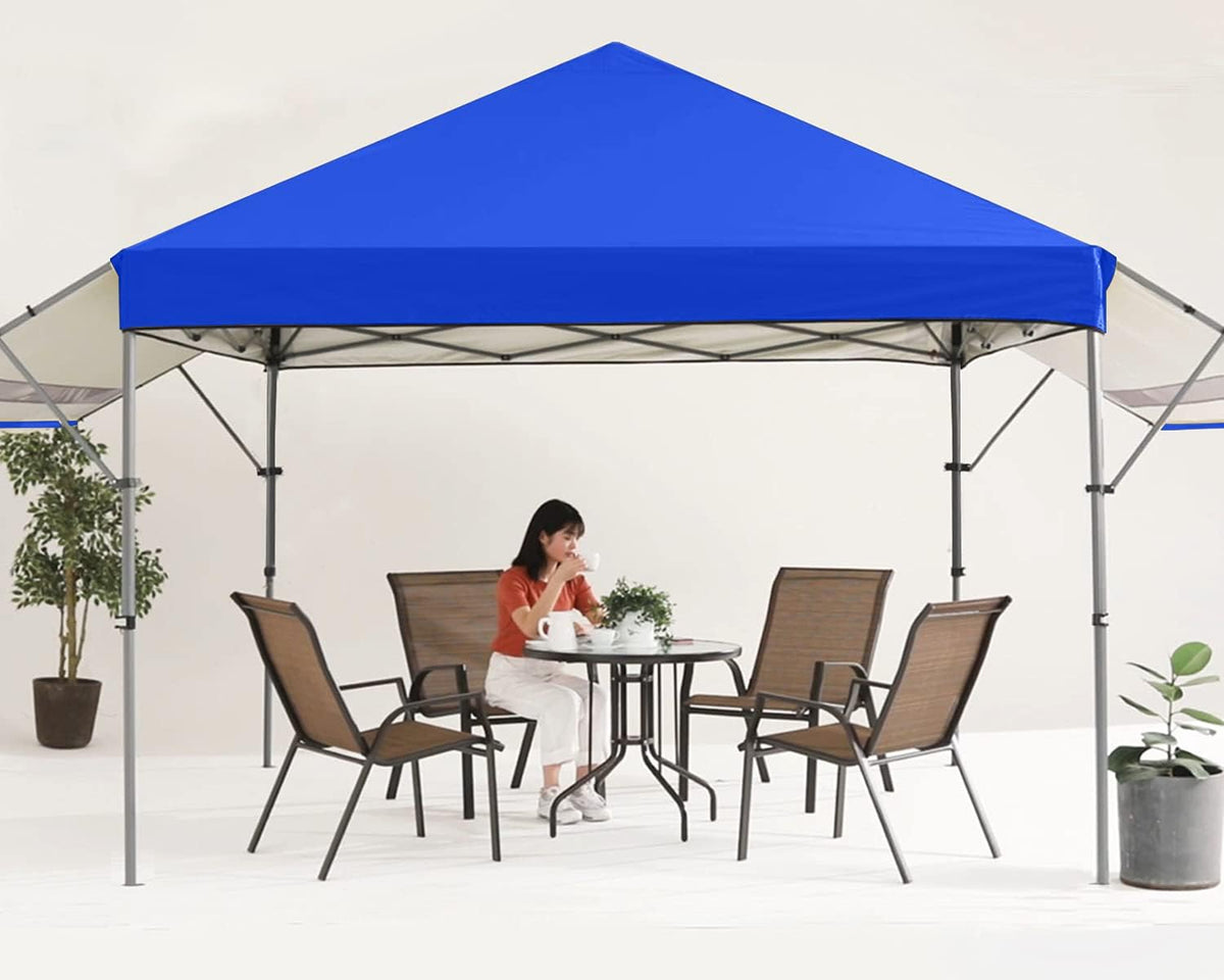 10x10 Pop-up Canopy Tent with Double Awnings Dark Gray T5285