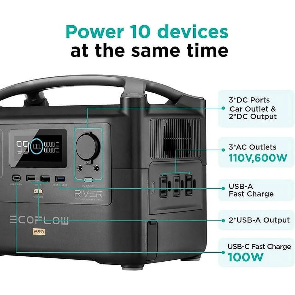Portable Power Station 720Wh Solar Generator 600W Y82035